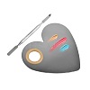Stainless Steel Color Palette and Double Head Spoon Palette Spatulas Stick Rod MRMJ-G001-85-8