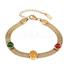 304 Stainless Steel & Resin Oval Link Chains Bracelets for Women BJEW-B171-01G-2