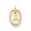 26Pcs Letter A~Z Brass Micro Pave Cubic Zirconia Pendants ZIRC-P123-01G-01-2