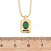 304 Stainless Steel Green Cubic Zirconia Pendant Necklaces for Women NJEW-C078-01D-G-5