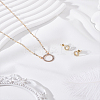 Alloy Crystal Rhinestone Ring Pendant Necklaces & Stud Earring Sets for Women SJEW-LP0001-29G-3