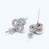 925 Sterling Silver Micro Pave Cubic Zirconia Stud Earring Findings STER-I016-079P-2