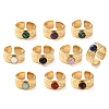 Round Natural & Synthetic Gemstone Finger Rings RJEW-Q004-06G-6