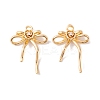 Brass Micro Pave Clear Cubic Zirconia Pendants KK-S376-17B-G-1