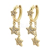 Brass Micro Pave Clear Cubic Zirconia Huggie Hoop Earrings EJEW-K083-43G-5