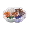 7 Colors Glass Round Seed Beads SEED-YW0001-24C-02-4