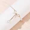 304 Stainless Steel & Crystal Rhinestone Charm Bracelets BJEW-G755-03G-1