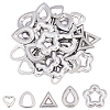 Unicraftale 40Pcs 5 Style 304 Stainless Steel Linking Rings STAS-UN0023-67-1