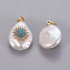 Natural Cultured Freshwater Pearl Pendants KK-L187-02B-2