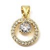 Rack Plating Brass Micro Pave Clear Cubic Zirconia Pendants KK-Q784-26G-1