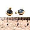 304 Stainless Steel Wrapped Dyed Natural Quartz Round Charms LS-STAS-H235-01G-02-3