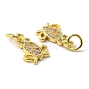 Rack Plating Brass Micro Pave Cubic Zirconia Charms KK-D036-05G-3