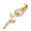 Brass Pave Cubic Zirconia Pendants KK-A296-50G-3