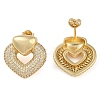 Heart Clear Cubic Zirconia Stud Earrings EJEW-Q387-03G-2