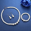 Round ABS Plastic Imitation Pearl Beaded Necklaces & Dangle Earring & Bracelets Sets FS-WG32AE8-01-4