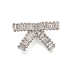 Rack Plating Brass Clear Cubic Zirconia Bowknot Connector Charms KK-H508-24P-1