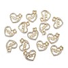 Brass Micro Clear Cubic Zirconia Pendants X-ZIRC-F120-045G-4