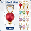120Pcs 12 Colors Round Acrylic Beaded Charms PALLOY-GO00062-2