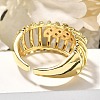 Brass Micro Pave Clear Cubic Zirconia Cuff Rings RJEW-U035-09GP-3