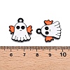 Halloween Theme Spray Painted Alloy Enamel Pendants ENAM-T020-09G-3