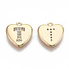 Brass Micro Pave Clear Cubic Zirconia Charms KK-N231-234T-NF-2