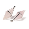 Natural Rose Quartz Pointed Pendants G-F763-04P-06-2