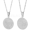 Stainless Steel Saint Benedict Cross Medal Pendant Cable Chain Necklaces PW-WGC31BA-01-1