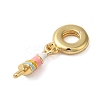 Rack Plating Brass Colorful Enamel European Dangle Charms KK-P279-37G-2