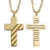 American Flag Bible Cross 304 Stainless Steel Pendant Necklaces for Men FS-WGFCD71-02-1