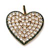 Brass Micro Pave Cubic Zirconia Pendants KK-U076-18G-02-1