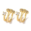 Brass Micro Pave Clear Cubic Zirconia Cuff Earrings LS-EJEW-D328-02G-02-4
