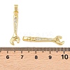 Brass Micro Pave Clear Cubic Zirconia Pendants KK-G549-16C-G-3