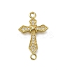 Brass Clear Cubic Zirconia Cross Connector Charms ZIRC-I070-030G-1