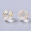 Transparent Spray Painted Frosted Glass Beads GLAA-N035-05A-02-2