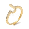 Rack Plating Brass Cubic Zirconia Arabic Letters Adjustable Rings for Women RJEW-S407-10G-02-1
