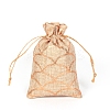 Rectangle Hot Stamping Burlap Packing Pouches Drawstring Bags PW-WG27580-02-1