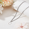 1Pc 304 Stainless Steel Letter Pendant Necklaces NJEW-LP0001-33C-P-3