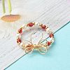 Imitate Austrian Crystal Bicone Glass Beaded Finger Rings RJEW-TA00003-03-5