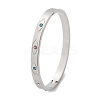 Eye 304 Stainless Steel Rhinestone Bangles for Women BJEW-Z092-09P-5