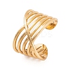 PVD Vacuum Plating 304 Stainless Steel Open Cuff Ring RJEW-G316-08G-1