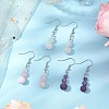 3 Pairs 3 Styles Natural Mixed Stone Dangle Earrings EJEW-JE06132-2