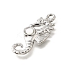 304 Stainless Steel Pave Natural White Shell Pendants STAS-C122-21D-02P-2