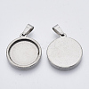 Tarnish Resistant 201 Stainless Steel Pendant Cabochon Settings LS-X-STAS-S073-02A-P-1
