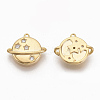 Brass Micro Pave Clear Cubic Zirconia Universe Space Charms ZIRC-Q021-022G-NF-2