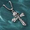 Tibetan Style Zinc Alloy Viking Pendant Necklaces NJEW-Z062-01AS-01-3