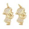 Brass Cubic Zirconia Pendants KK-L251-40G-02-1
