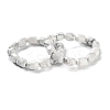 Natural Howlite Beads Stretch Bracelets for Women Men BJEW-C081-09-1