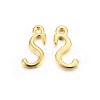 Golden Plated Alloy Letter Pendants X-PALLOY-J718-01G-S-1