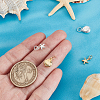 4Pcs 4 Styles 925 Sterling Silver Starfish and Shell Shaped Charms with Jump Rings STER-GA0001-26-3
