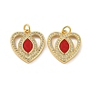 Brass Micro Pave Cubic Zirconia with Synthetic Turquoise Pendants KK-K356-24A-G-1